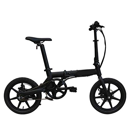 Elektrofahrräder : LKLKLK Folding Elektrisches Fahrrad 16" Räder Motor 3 Arten Von Riding Modes 5 Gears, Schwarz