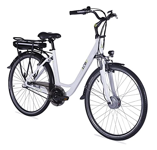 Elektrofahrräder : LLOBE City E-Bike Metropolitan Joy weiß, 28 Zoll, Akku 36V / 10Ah, 250 Watt Motor