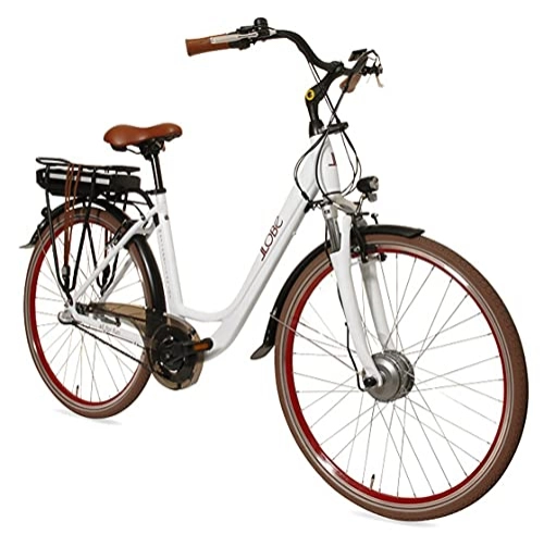 Elektrofahrräder : LLOBE City E-Bike Metropolitan Joy weiß, 28 Zoll, Akku 36V / 13Ah, 250 Watt Motor