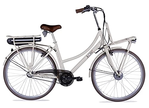 Elektrofahrräder : LLOBE City E-Bike Rosendaal 2 Lady beige 28 Zoll, Akku 36V / 10.4Ah, 250W Motor