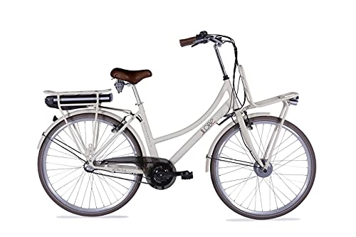 Elektrofahrräder : LLOBE City E-Bike Rosendaal 2 Lady beige 28 Zoll, Akku 36V / 13.2Ah, 250 Watt Motor