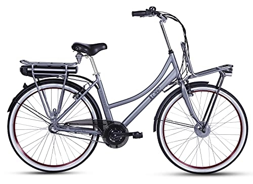 Elektrofahrräder : LLOBE City E-Bike Rosendaal 2 Lady grau 28 Zoll, Akku 36V / 13.2Ah, 250 Watt Motor