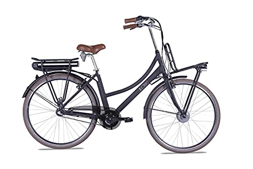 Elektrofahrräder : LLOBE City E-Bike Rosendaal 2 Lady schwarz 28 Zoll, Akku 36V / 13.2Ah, 250 Watt Motor