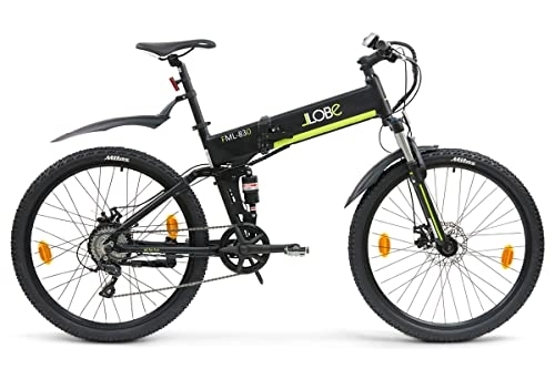 Elektrofahrräder : LLobe Falt MTB E-Bike FML 830 Black, 27, 5?, Lithium-Ionen Akku 36V / 10, 4Ah, 80-100 km Reichweite