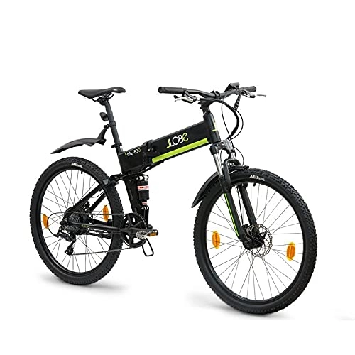 Elektrofahrräder : LLOBE Klappfahrrad MTB E-Bike FML 830 schwarz, 28 Zoll, Akku 36V / 10.4Ah, 250 W Motor
