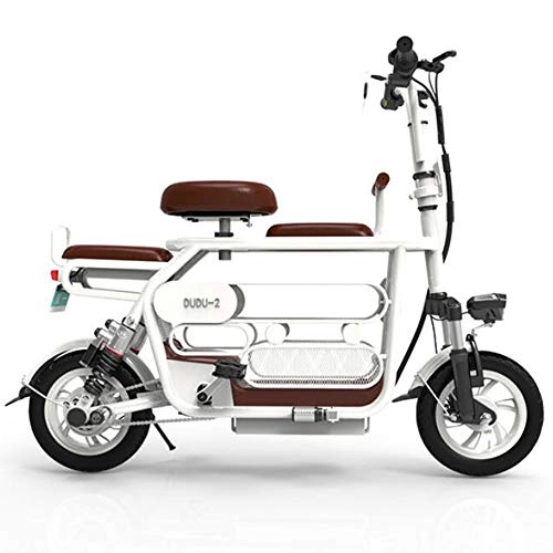 Elektrofahrräder : LOLOP Lithium-Batterie-Elektroauto-Erwachsener Mini-Fahrrad faltendes elektrisches Fahrrad-Fahrrad-Familien-elektrisches Fahrrad, White