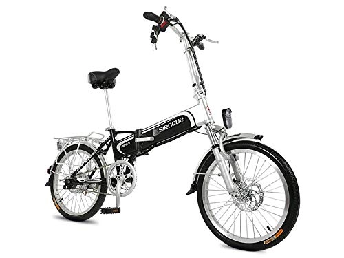 Elektrofahrräder : LOO LA E-Bike Klapprad, E-Faltrad Damen Herren, Elektrofahrrad Alu, 48V / 8ah Lithium-Ionen-Akku, 400W, 3 -Modus Kompakt, Schwarz