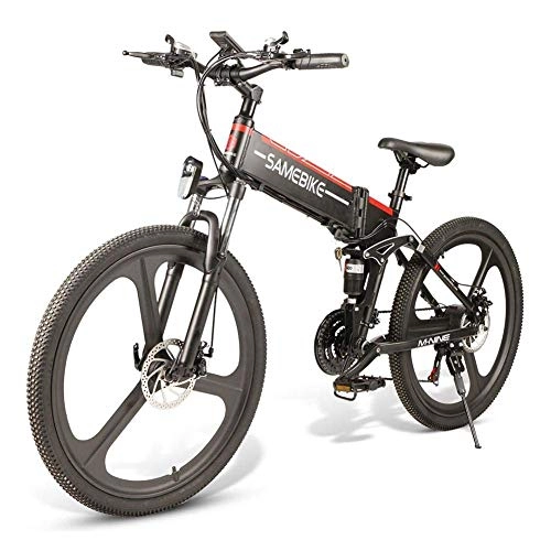Elektrofahrräder : LP-LLL SAMEBIKE Plus E-Bike, E-MTB, E-Mountainbike 48 V, 10, 4 Ah, 350 W - 26-Zoll-Klapp-Elektro-Mountainbike mit 21 Schaltstufen