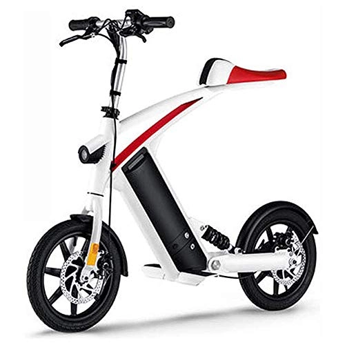 Elektrofahrräder : LPsweet Faltbare Elektro-Fahrrad, Aluminium Rahmen Ultra Tragbare Lithium-Batterie Griffige Explosionsgeschützte Erwachsene Scooter Für Männer Und Frauen, Weiß