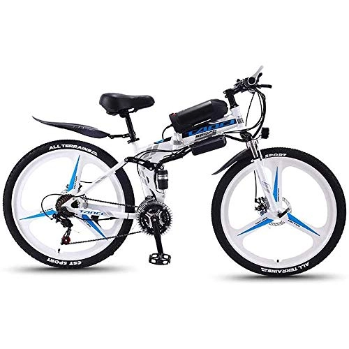 Elektrofahrräder : LQRYJDZ 36V 10Ah elektrisches Fahrrad Electric Mountain Bike 26inch Fat Tire E-Bike 21 / 27 Beschleunigt Beach Cruiser Mens Sport Mountainbike (Color : Blue, Size : 21 Speed)