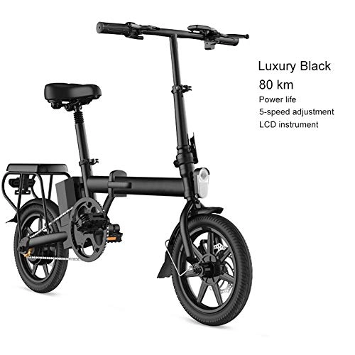 Elektrofahrräder : Luckylj Zusammenklappbares Elektrisches 26-Zoll-E-Bike Fr Erwachsene Mit 36-V-Lithium-Ionen-Akku Ebike 270W Leistungsstarker Motor, luxuryblack