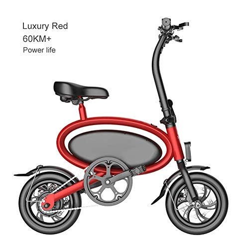 Elektrofahrräder : Luckylj Zusammenklappbares Elektrofahrrad E-Bike 350W Ebike Mit Herausnehmbarem 36V 7, 5Ah Lithium-Ionen-Akku, APP-Geschwindigkeitseinstellung, Intelligenter Fernbedienung Und Alarmfunktion, luxuryred