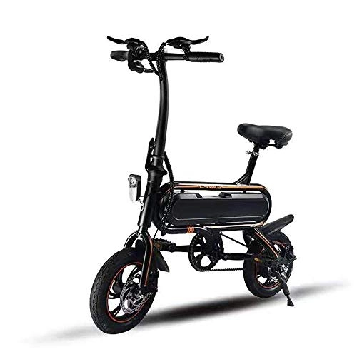 Elektrofahrräder : LUO Elektroroller 350W 12 Zoll Zweiräder Elektrofahrrad 48V 60Km Mini Typ Faltbares Elektrofahrrad Für Erwachsene, Schwarz