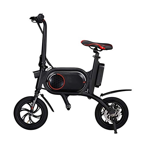 Elektrofahrräder : Lvbeis Erwachsene Elektrisches Fahrrad Faltendes Tragbares Pedelec E-Bike 25 KM / h E-Fahrrad Mit Hilfsmotor 36v / 350w, red