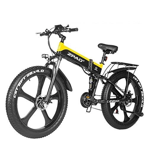 Elektrofahrräder : LYRWISHLY 48V 1000W elektrisches Fahrrad Electric Mountain Bike 26inch Fat Tire E-Bike Shimano 21 Geschwindigkeiten Beach Cruiser Mens Sport Mountainbike-Lithium-Batterie Hydraulische Scheibenbremsen