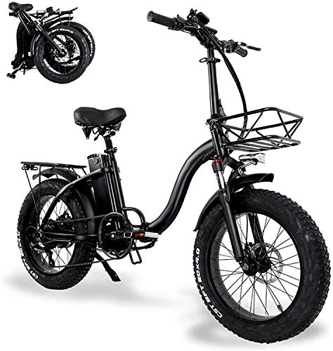 Elektrofahrräder : LZMX 20-Zoll-Adult Falten elektrisches Fahrrad, Abnehmbarer 48V 15AH Lithium-Ionen-Batterie, neutral kleine Aluminiumlegierung Roller mit LED-LCD-Display