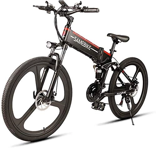 Elektrofahrräder : LZMX 26-Zoll-Elektro-Mountainbike, 21 Schalthebel mit 350W Motor, 48V 10Ah-Batterie, for Männer Outdoor Radfahren und Reisen Arbeit