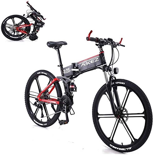 Elektrofahrräder : LZMX Elektro-Mountainbike, 26 Zoll elektrisches Fahrrad, Ausgestattet mit einem abnehmbaren 350W 36V 8A Erwachsenen Lithium-Ionen-Akku, 27 Schalthebel (Color : Red)