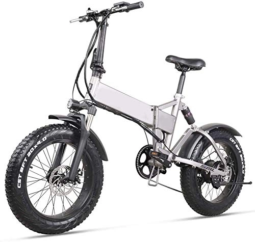 Elektrofahrräder : LZMX Faltbare Elektro-Fahrrad, 20-Zoll-Stadt Pendler Elektro-Fahrrad 500w 48v 12.8ah Lithiumbatterie Mountainbike mit Rücksitz und Scheibenbremssystem