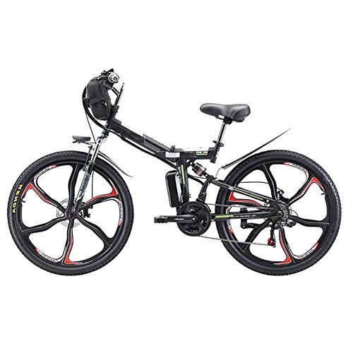 Elektrofahrräder : LZMXMYS Elektrisches Fahrrad, 26 '' Folding Electric Mountain Bike, 350W elektrisches Fahrrad mit 48V 8Ah / 13AH / 20AH Lithium-Ionen-Akku, Premium Full-Suspension und 21-Gang Getriebe