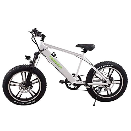 Elektrofahrräder : LZMXMYS Elektrisches Fahrrad, 500W elektrisches Fahrrad, 26 '' Fat Tire E-Bike, Fat Tire Ebike, Wasser- und staubdicht abnehmbare Telefonanrufe 48V 10AH (Color : White)