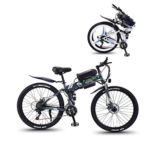 Elektrofahrräder : LZMXMYS Elektrisches Fahrrad, elektrisches Fahrrad Folding Electric Mountain Bike mit 26" Super Lightweight High Carbon Stahl Material, 350W Motor Abnehmbare Lithium-Batterie 36V und 21-Gang Getriebe