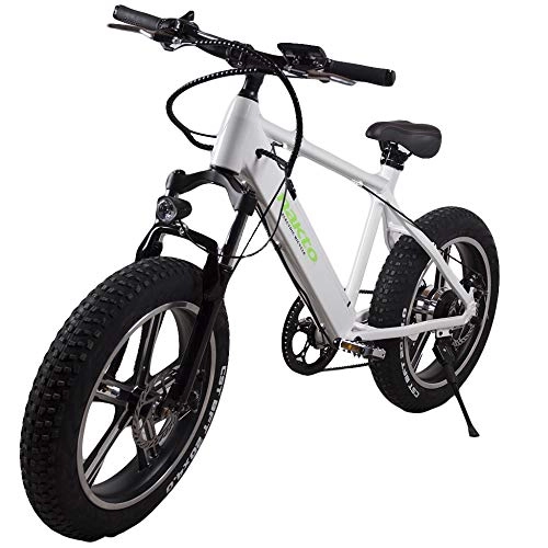 Elektrofahrräder : MERRYHE Elektrisches Fahrrad Entfernbares 350W-48V-8Ah Li-Batterie E-Fahrrad Schnee-Fahrrad 20 * 4.0 Gebirgsfahrrder MTB Citybike 6 Niveaus Pas Beschleunigen Intelligentes Radfahren, White-48V8AH