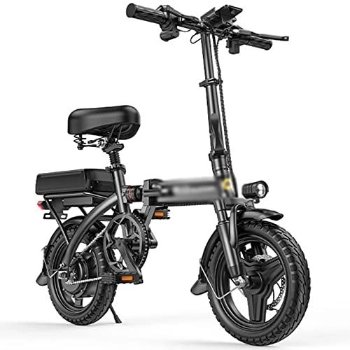 Elektrofahrräder : MIJIE Elektrofahrrad, leichte zusammenklappbare Elektrofahrräder, 400-W-Motor, intelligentes LCD-Digitalanzeigeinstrument, USB-Aufladung, für das Radfahren im Freien (25A (125km))