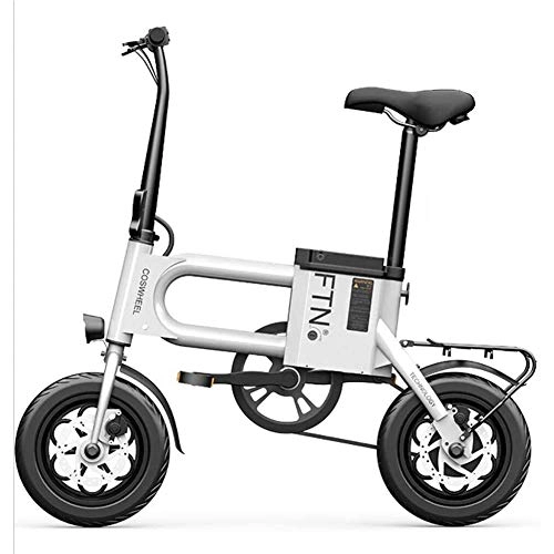 Elektrofahrräder : MMJC Elektrofahrrad mit 36 V Lithium-Ionen-Akku, 350 W Motor und Fernstart, drei Modi, leichtes E-Bike; weiß