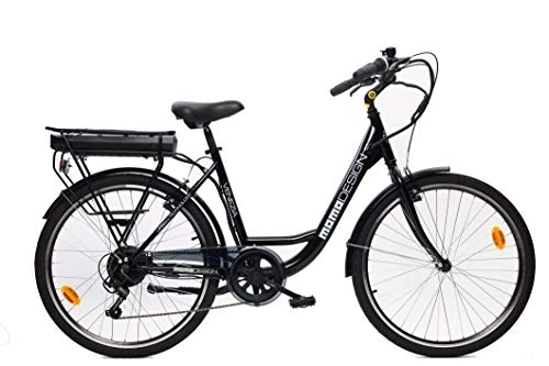 Elektrofahrräder : MOMO Design Unisex – Erwachsene Venedig Elektrofahrrad, Schwarz, Einheitsgröße