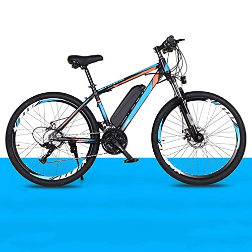 Elektrofahrräder : Mountainbike 250W Berg Ebike Austauschbaren Lithium-Ionen-Akku LED Licht & Sportsattel 21-Gang- Und Federgabel 36V / 8Ah Herausnehmbarer Lithium-Ionen-Akku 3 Intelligente Fahrmodi, Black Blue