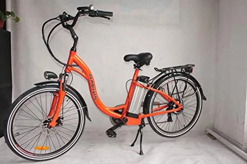 Elektrofahrräder : movable 250W 36V 10.4AH elektrisches Fahrrad 26'x2.125 Bike Cruiser 6 Geschwindigkeiten Shimano Derailluer Snow Beach eBike Fahrrad Mechanisches Scheibenbremssystem (Orange)