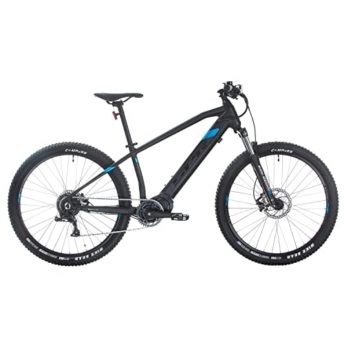 Elektrofahrräder : Multibrand Distribution SPR E-MTB Pulse E-Bike Elektrofahrrad Alu 27, 5 Zoll, Mountainbike mit Zentralmotor-Motor 250W, Batterie 36V Akku (Schwarz matt blau)