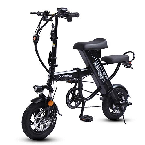 Elektrofahrräder : MXYPF Klappbares E-Bike, 12-Zoll-Elektrofahrrad FR Erwachsene - 60 Km Reichweite - 48 V Hocheffiziente Lithiumbatterie - Leichter Rahmen Aus Kohlenstoffstahl- Scheibenbremse