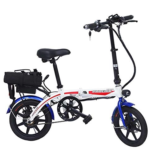 Elektrofahrräder : MXYPF Klappbares E-Bike, Ausdauer 40km-13 Zoll 48v / 12ah Lithiumbatterie Elektrisches Fahrrad-Leichtes Aluminium Rahmen-Scheibenbremse-HChstgeschwindigkeit 30km / H