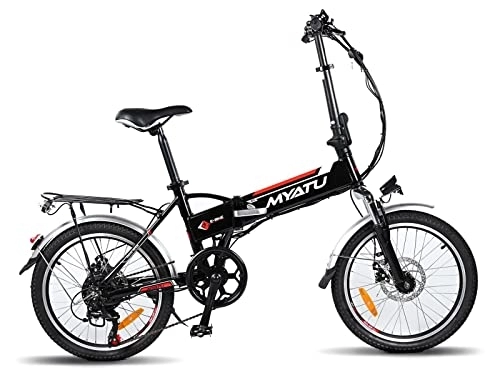 Elektrofahrräder : MYATU E-Bike 20 Zoll Elektrofahrrad, E-Faltrad mit 36V 10.4AH und Shimano 7 Gang-Schaltung