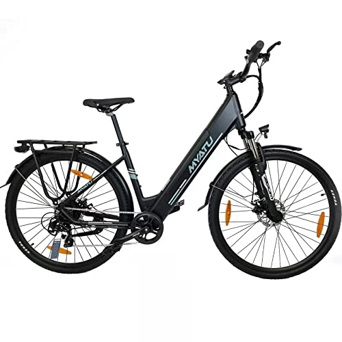 Elektrofahrräder : MYATU E Bike 28 Zoll Elektrofahrrad Damen, Citybike mit niedrigem Einstieg für Erwachsene