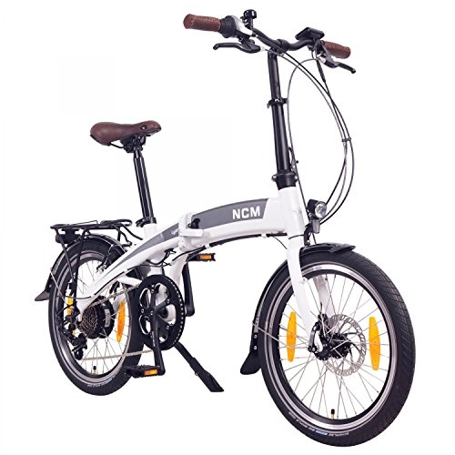 Elektrofahrräder : NCM Lyon E-Faltrad, Klapprad, E-Bike, Elektrofahrrad, 250W Bafang, 8Ah 288Wh Li-Ion Rahmenakku, 20" (Weiß)