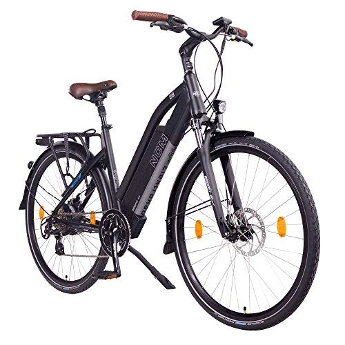 Elektrofahrräder : NCM Milano 48V, 28" Urban Trekking E-Bike Elektrofahrrad Pedelec, 250W 13Ah 624Wh, weiß, schwarz (Schwarz, 28")