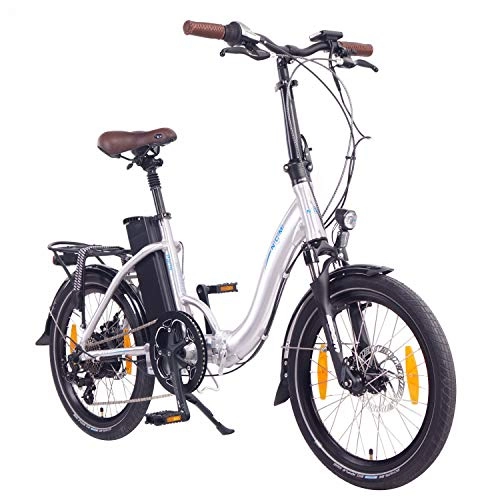 Elektrofahrräder : NCM Paris E-Bike, E-Faltrad, 250W, 36V 15Ah • 540Wh Akku, 20” Zoll (15Ah Silber)