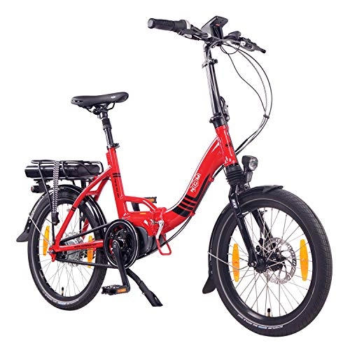Elektrofahrräder : NCM Paris MAX N8R E-Bike, E-Faltrad, 250W, 36V 14Ah 504Wh Akku, 20” Zoll (Rot mit Rollenbremse (N8R))