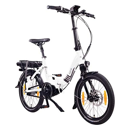 Elektrofahrräder : NCM Paris MAX N8R / N8C E-Bike, E-Faltrad, 250W, 36V 14Ah 504Wh Akku, 20 Zoll (Wei mit Rcktrittbremse (N8C))