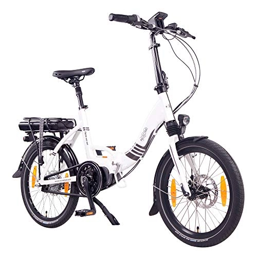 Elektrofahrräder : NCM Paris MAX N8R / N8C E-Bike, E-Faltrad, 250W, 36V 14Ah 504Wh Akku, 20” Zoll (Weiß mit Rollenbremse (N8R))
