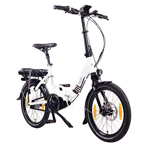 Elektrofahrräder : NCM Paris MAX N8R / N8C E-Bike, E-Faltrad, 250W, 36V 14Ah 504Wh Akku, 20” Zoll (Weiß mit Rücktrittbremse (N8C)