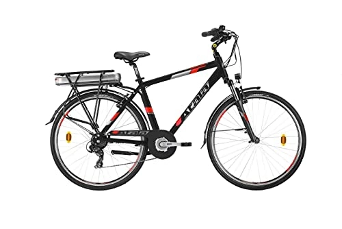 Elektrofahrräder : Neues Modell Atala 2021 Elektrofahrrad Trekking Front E-Bike E-Run FS 7.1 Black / Rot Motor 500 Größe 49 (M)