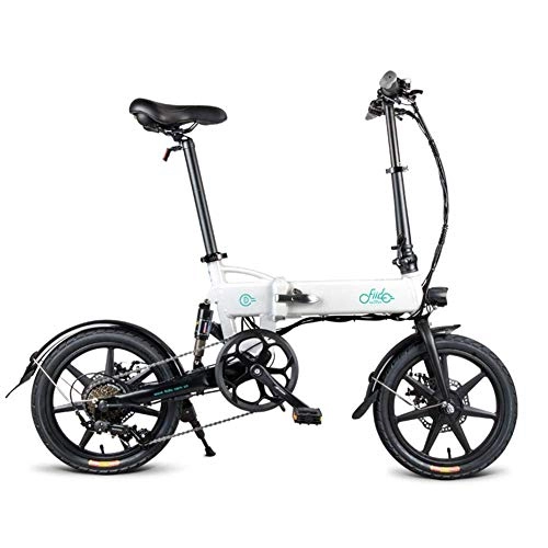Elektrofahrräder : NIMI Faltbares E-Bike 36V (14-Zoll-Lithium-Batterie) 34, 17 Meilen (10, 4 Ah / 250 W) Elektrofahrrad fr Erwachsene (wei)