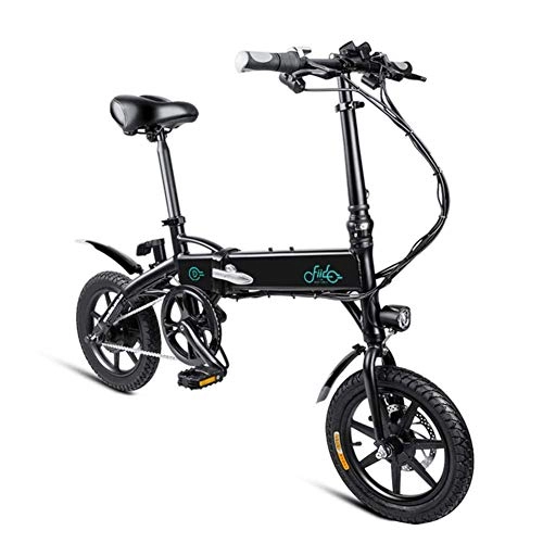 Elektrofahrräder : NIMI Faltbares E-Bike 36V (14-Zoll-Lithium-Batterie) (34, 17 Meilen, 7, 8 Ah / 250 W) Elektrofahrrad fr Erwachsene (schwarz)