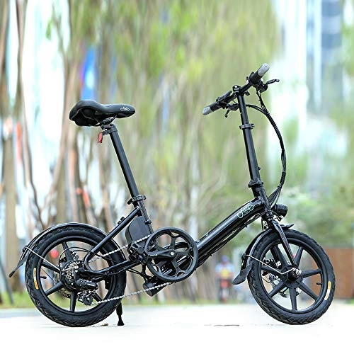 Elektrofahrräder : NIMI Faltbares elektrisches Fahrrad, leicht, 3 Fahrmodi, 16 Zoll / 250 W, leichte elektrische Fahrrder, Fahrrder fr Erwachsene (schwarz)