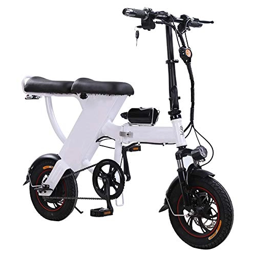 Elektrofahrräder : NXXML Klapproller, E-Bike mit klappbarem Rahmen aus Kohlenstoffstahl und 25A Lithiumbatterie, 48 V, 400 W fr Erwachsene, Mini-Elektrofahrrad, Wei
