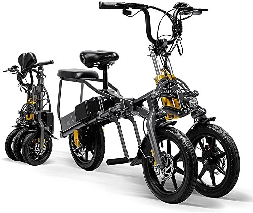 Elektrofahrräder : oein Elektrofahrrad, Erwachsene Faltbares Elektrofahrrad Dreirad Mountainbike, 350W bürstenloser Motor, 48V Dual Lithium Batterie, drei Fahrmodi, geeignet für alle Straßen